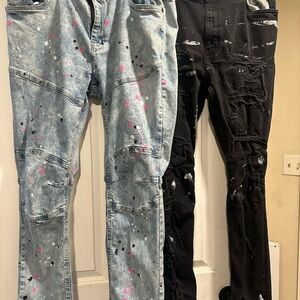 Stylish 90s Paint-Splatter Men's Jeans
